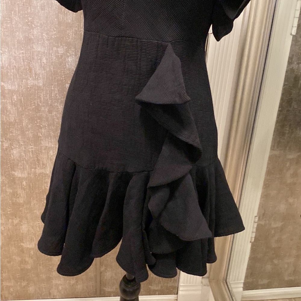 Sandro Elegant Black Mini Dress, US4 - Picture 5 of 13